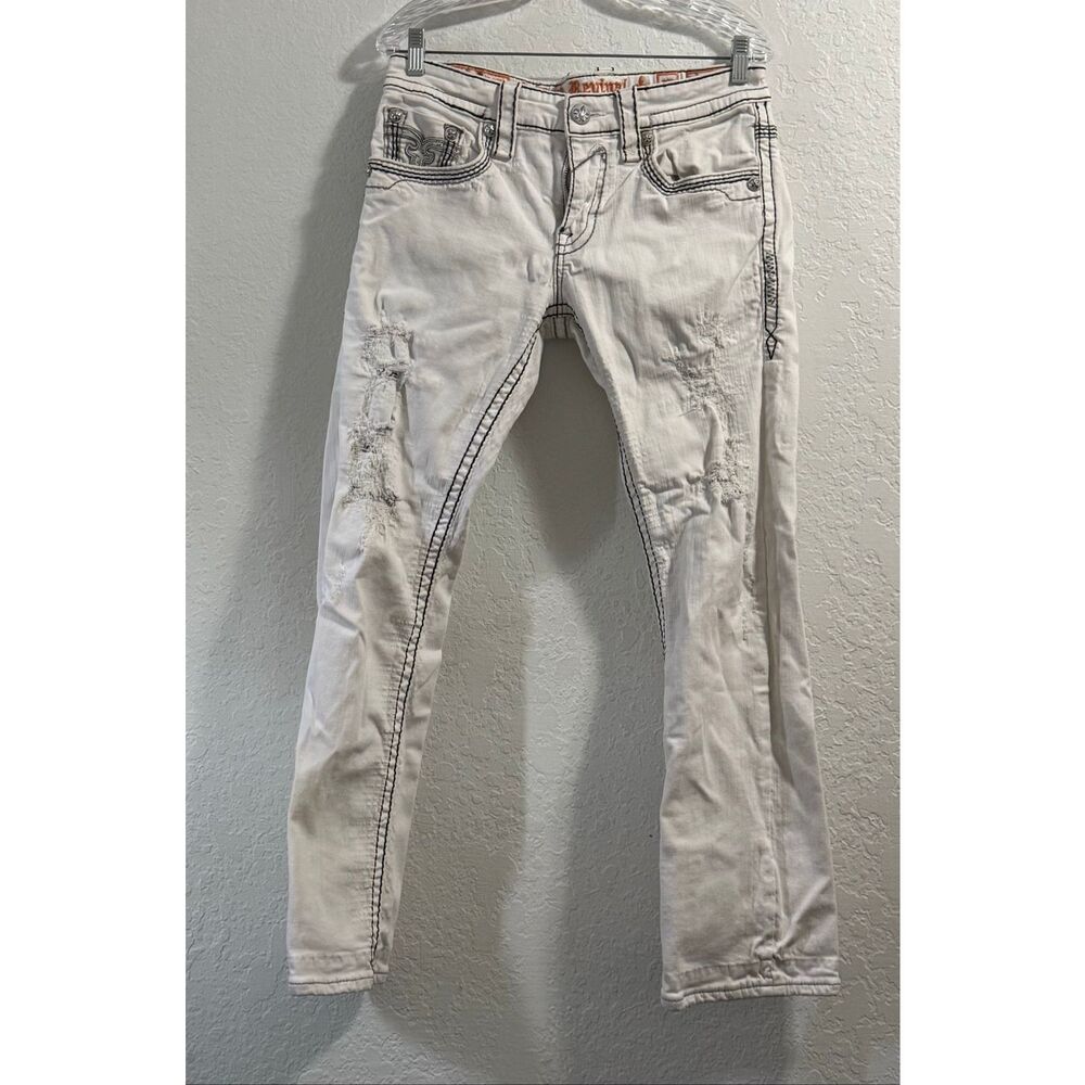 Rock Revival Men's Jeans Juniper Slim Straight Boot Size 33 White